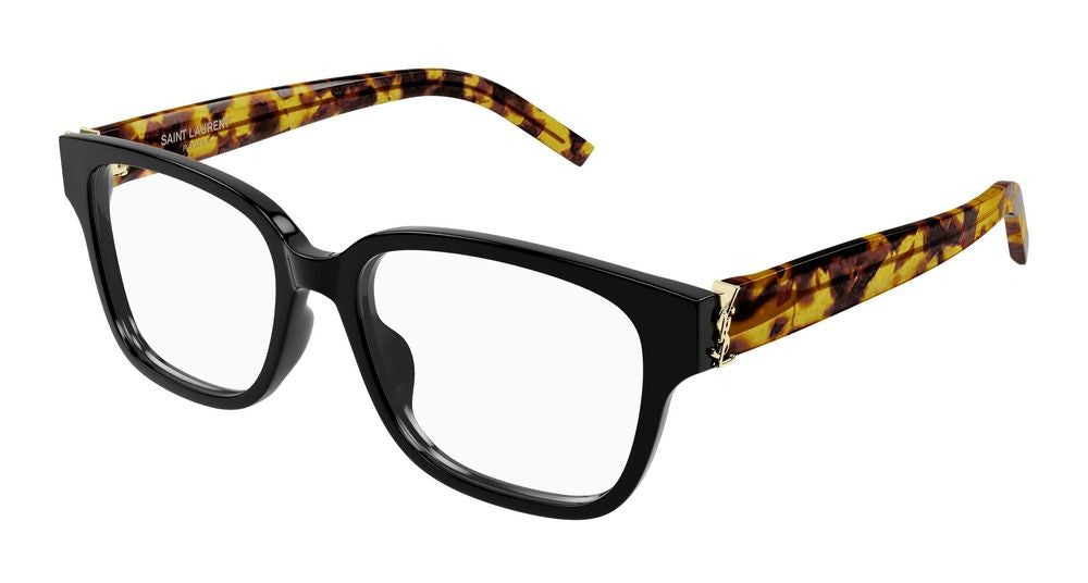 Saint Laurent Black Glossy Black Front Oversized Eyeglasses