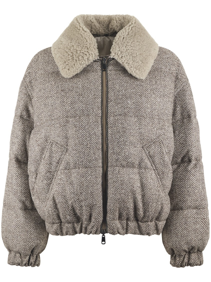 Brunello Cucinelli Reversible Cropped Padded Jacket