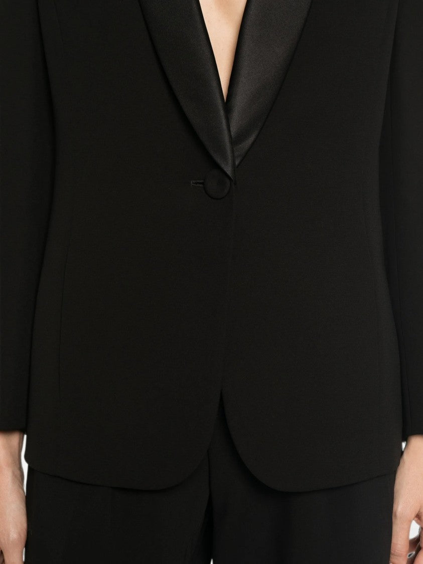 Giorgio Armani Single-Breasted Satin Shawl Lapel Jacket