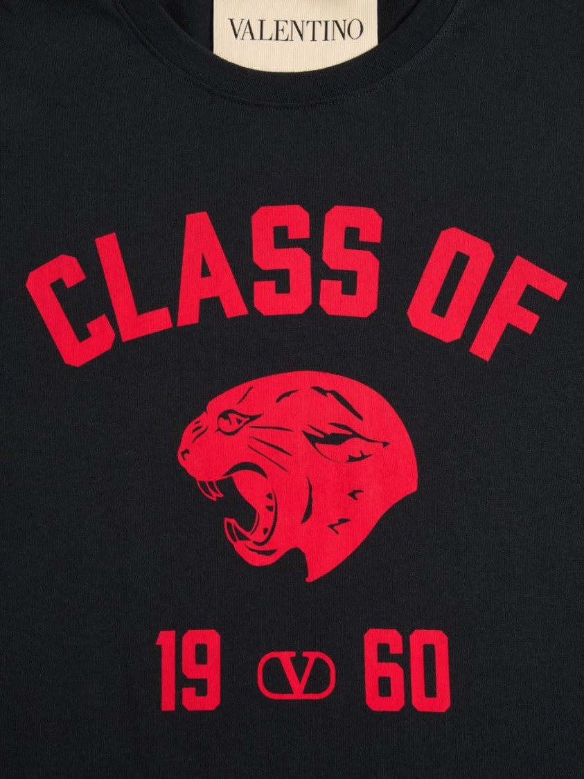 Valentino Garavani Graphic Print T-Shirt With Roaring Panther Design
