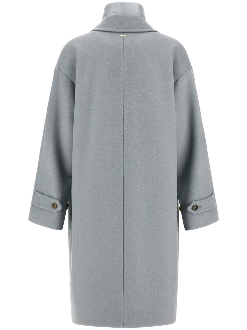 Herno Classic Grey Coat With Refined Silhouette