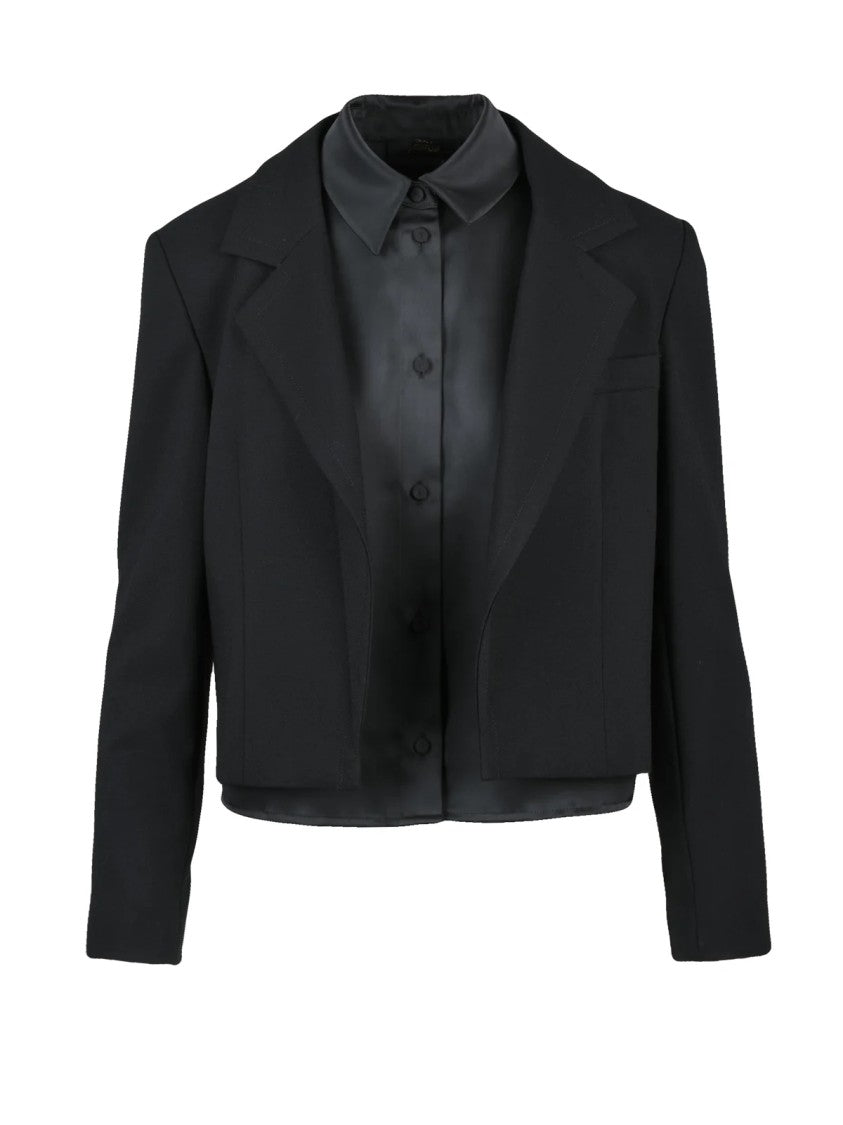 Twinset Actitude Black Polyester-Blend Short Jacket