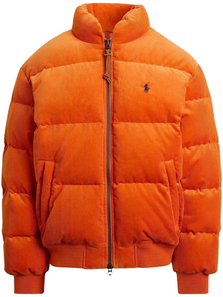 Polo Ralph Lauren Orange Corduroy Quilted Puffer Jacket