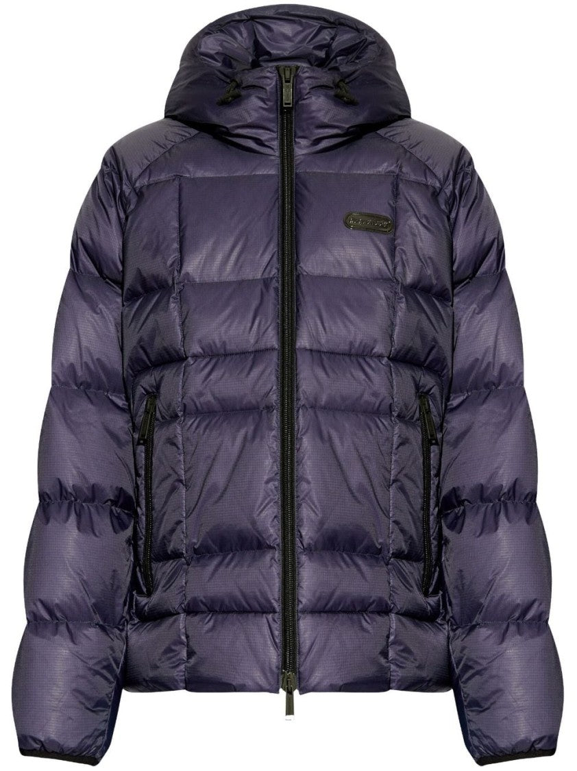 Dsquared2 Navy Blue Stretch-Cotton Padded Jacket
