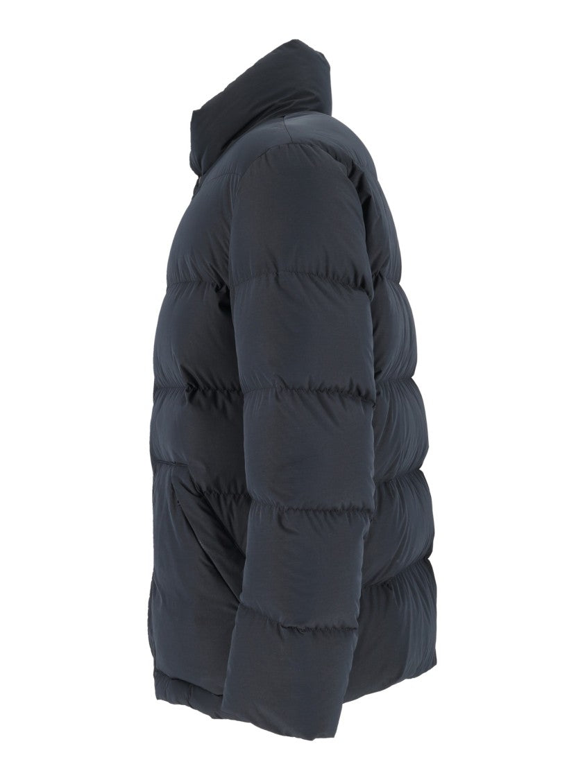 Fay Horizontal Quilted High-Collar Down Jacket