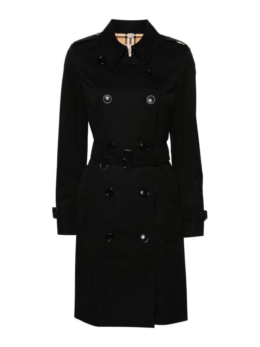 Burberry Double-Breasted Trench Coat With Tailored Silhouette