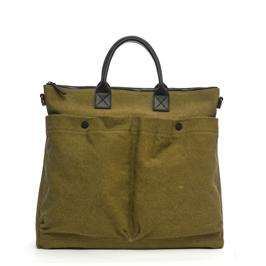 Dondup Hay-Colored Aviator Bag With Leather Accents