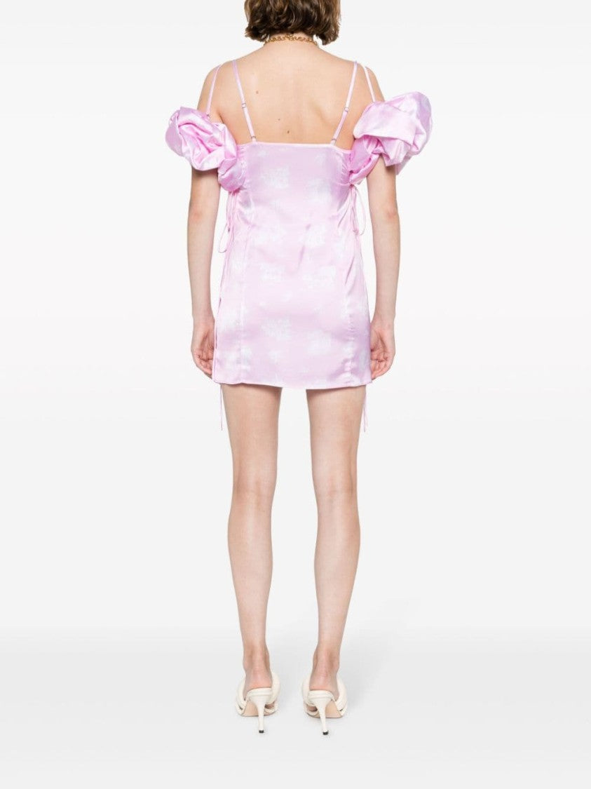 Jacquemus Light Pink Puffed Sleeve Mini Dress