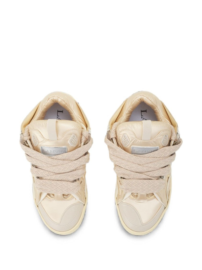 Lanvin Glossy Low-Top Sneakers With Oversized Laces
