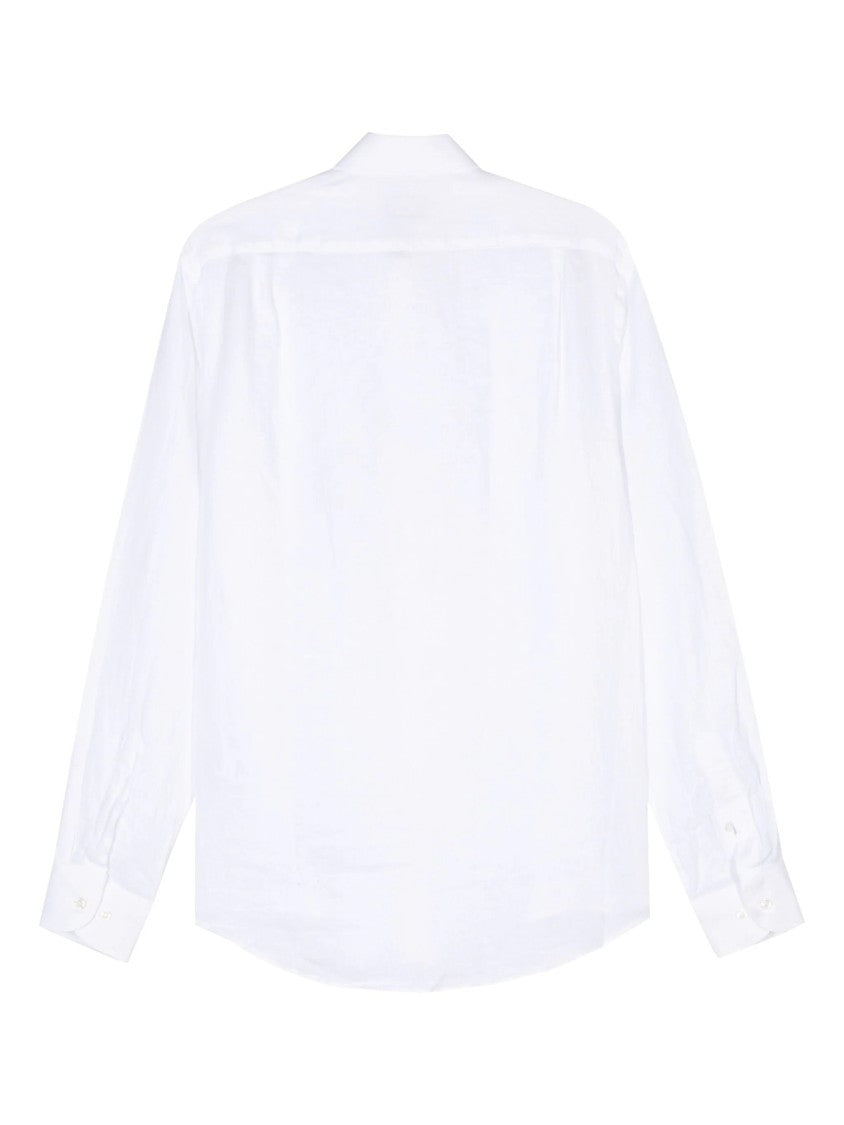 Paul & Shark Classic White Linen Long Sleeve Shirt