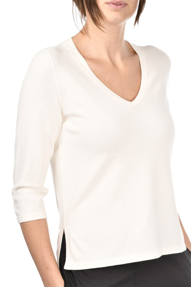 Paolo Fiorillo Capri Viscose Top With Wide V-Neck