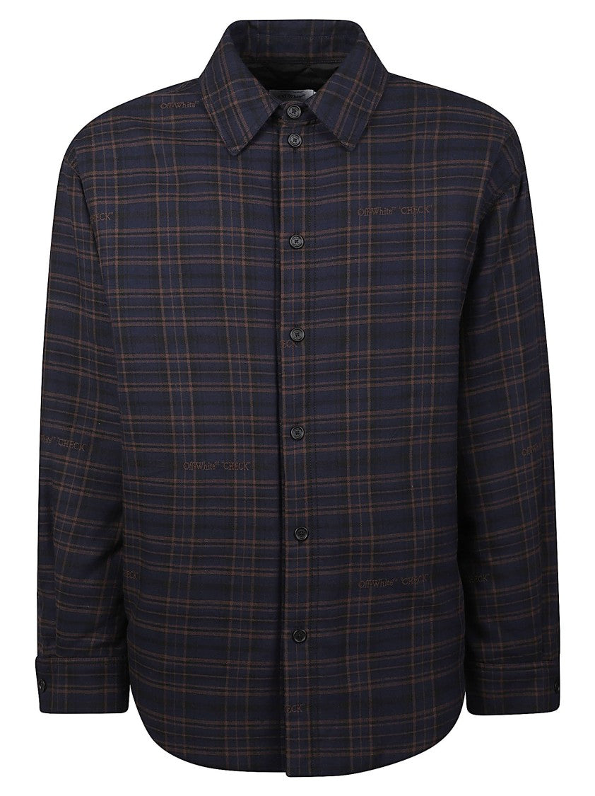 Off-White Lbl Check Checkered Padded Cotton Overshirt