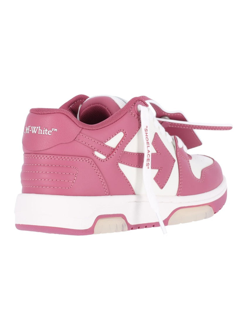 Off-White Out Of Office Pink Trim Leather Sneakers