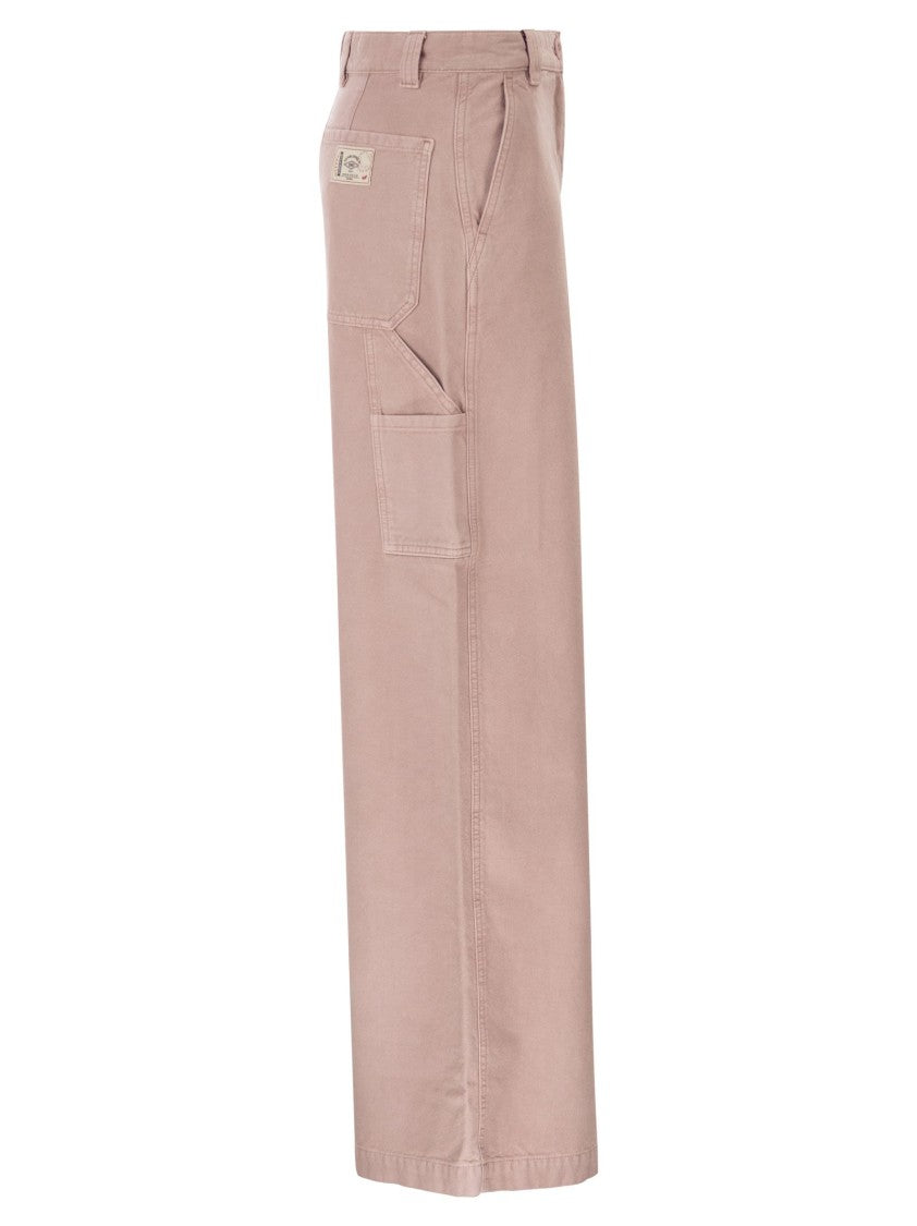 Max Mara Wkdskipper - Wide-Leg Trousers In Cotton Canvas