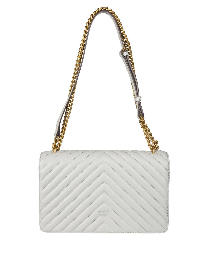 Pinko Quilted One Classic Chevron Leather Handbag