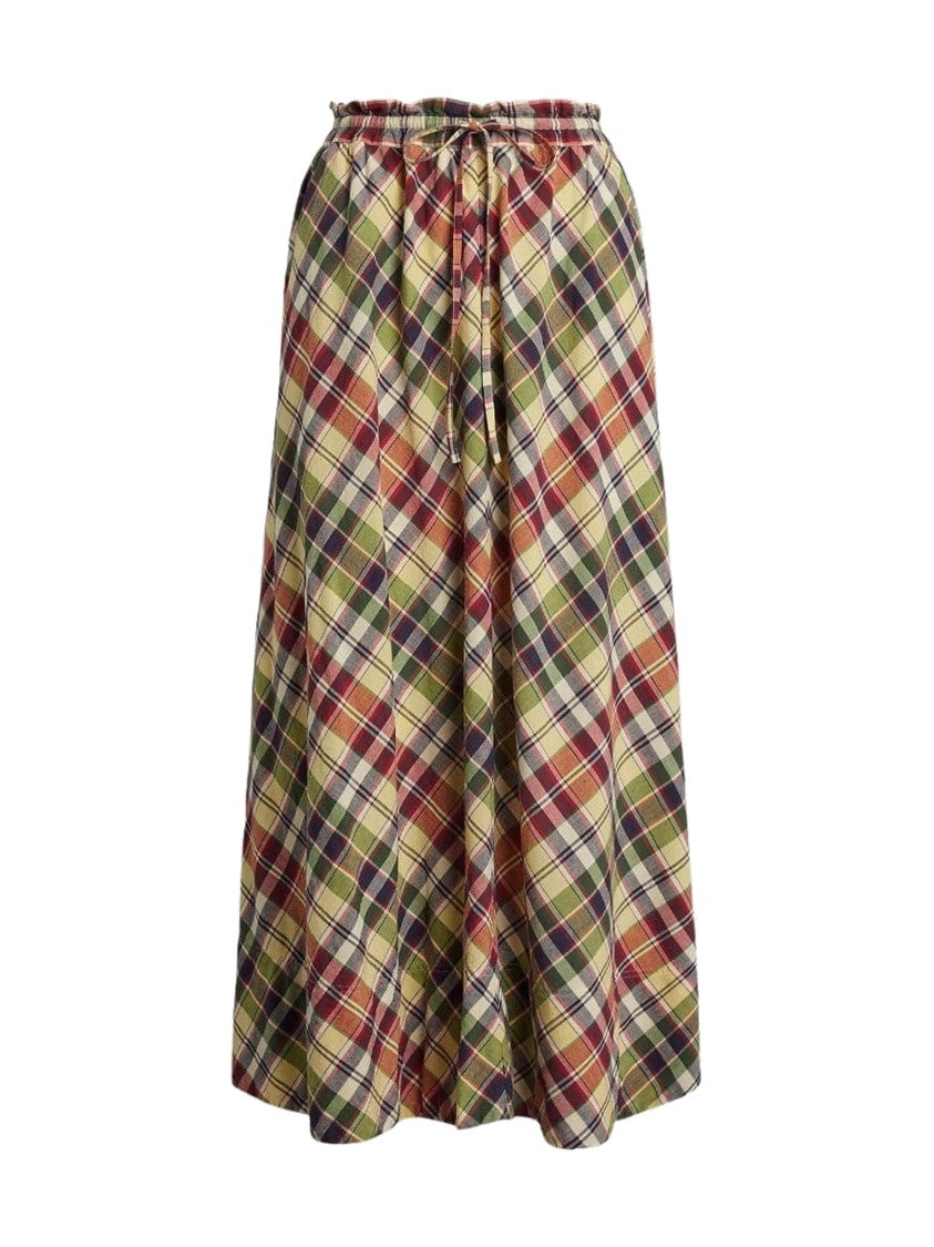 Polo Ralph Lauren Plaid Print Cotton Skirt