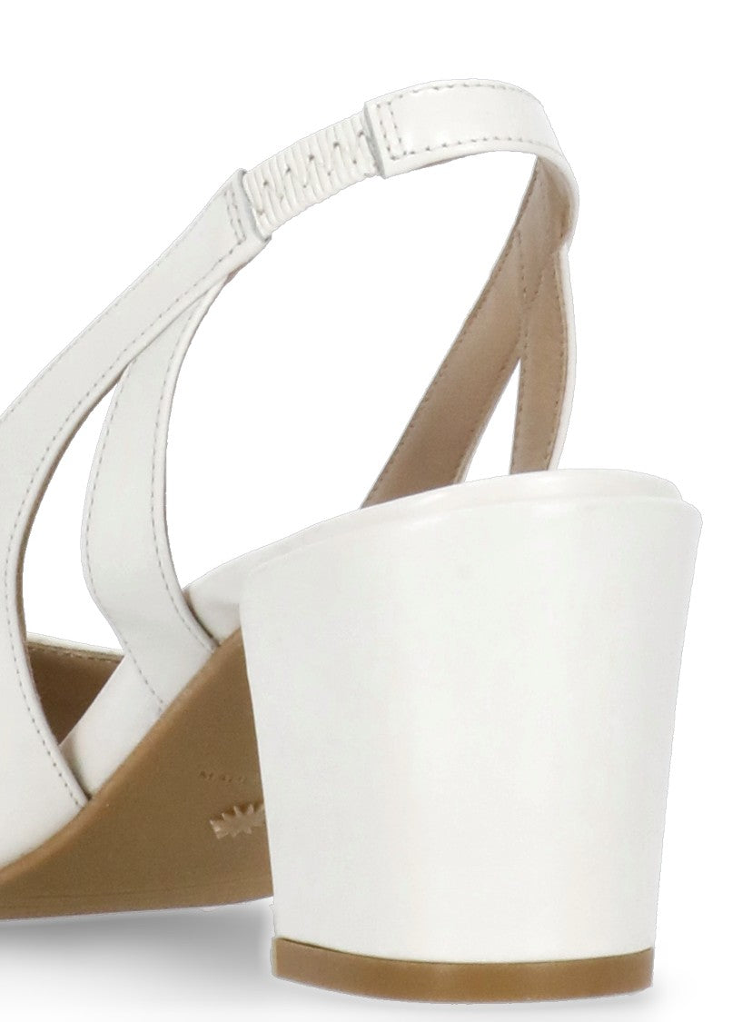 Stuart Weitzman White Sleek 50 Slingback