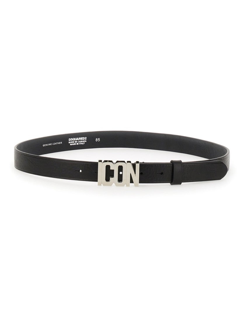 Dsquared2 Black Leather Belt