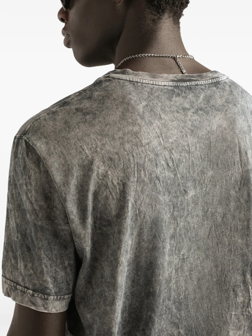 Dolce & Gabbana Washed Textured Cotton Layered Graphic T-Shirt