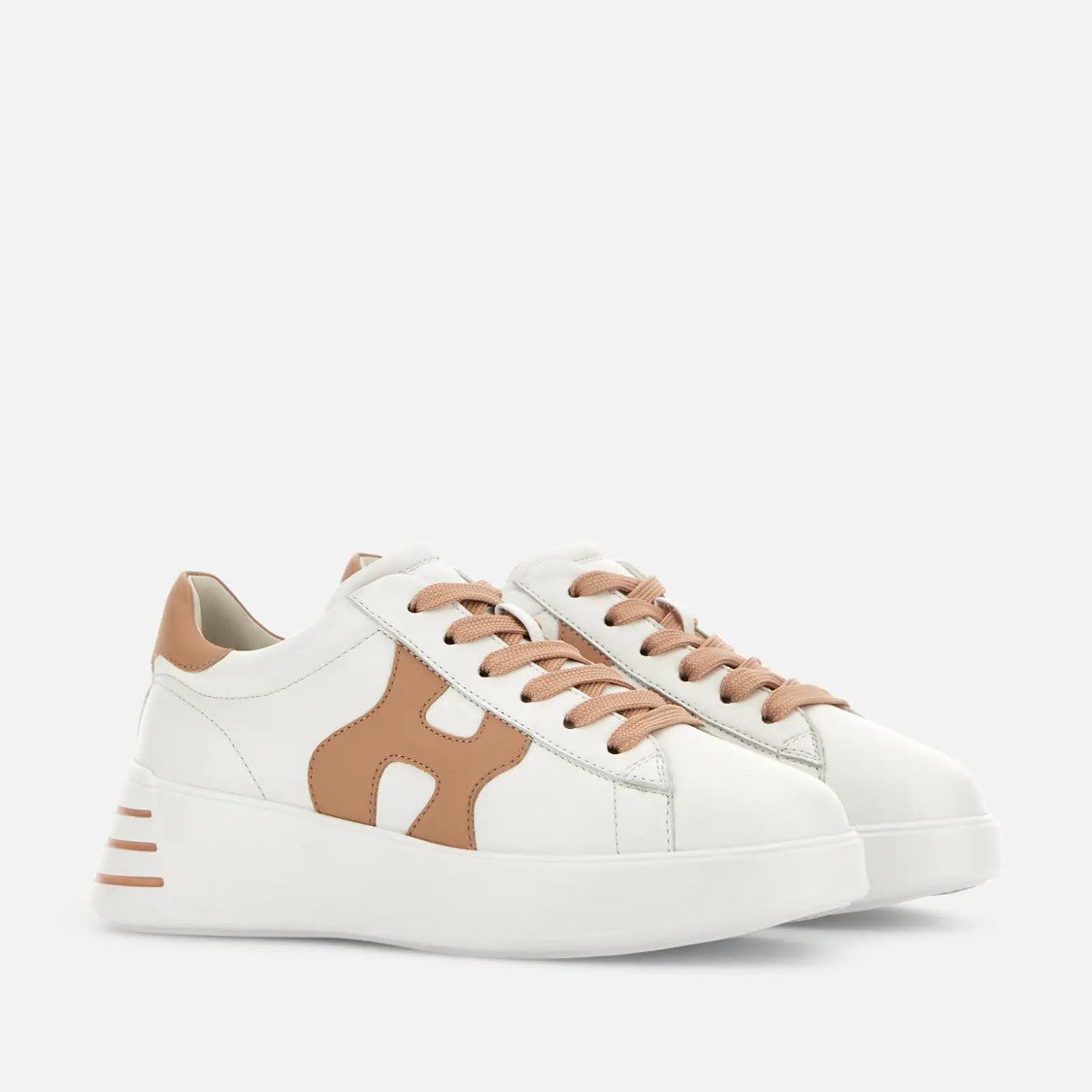 Hogan Rebel H564 H Sneakers With Tan Accents