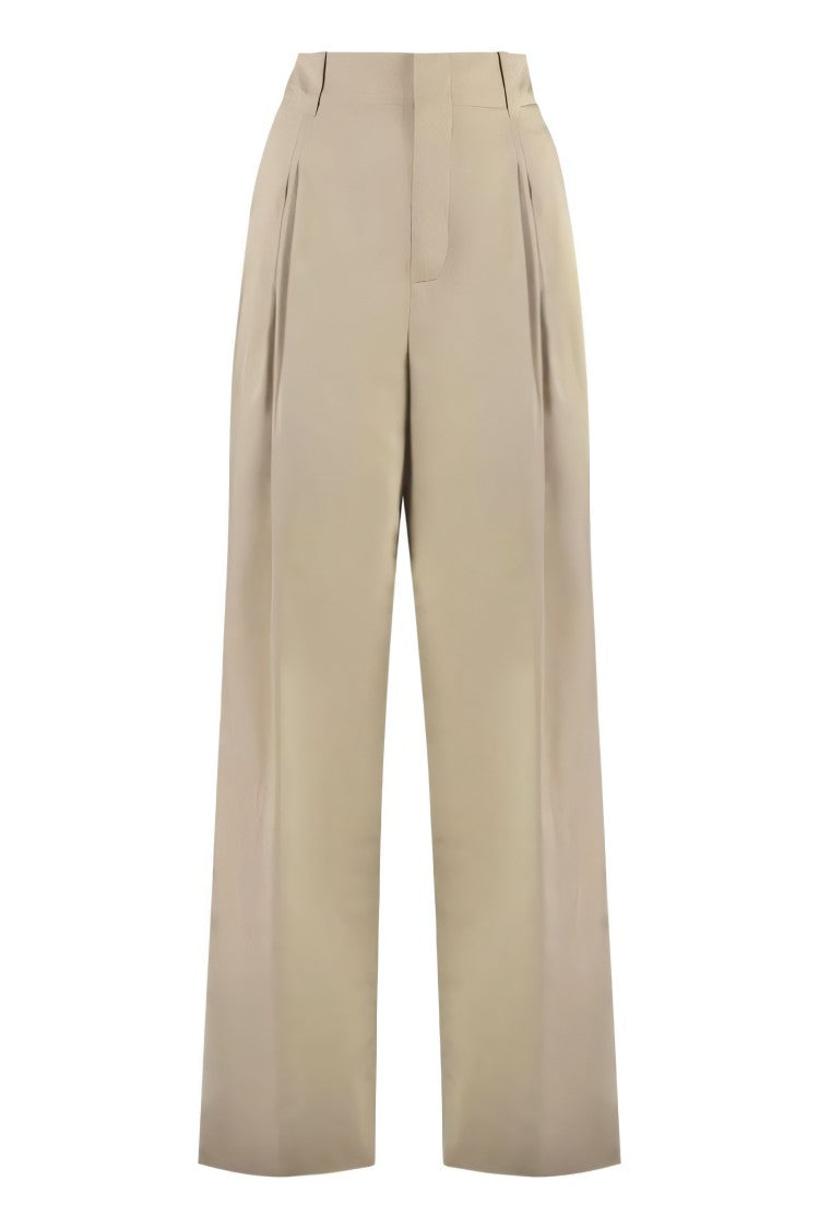 Bottega Veneta Wide-Leg Tailored Pants With Pleated Detailing