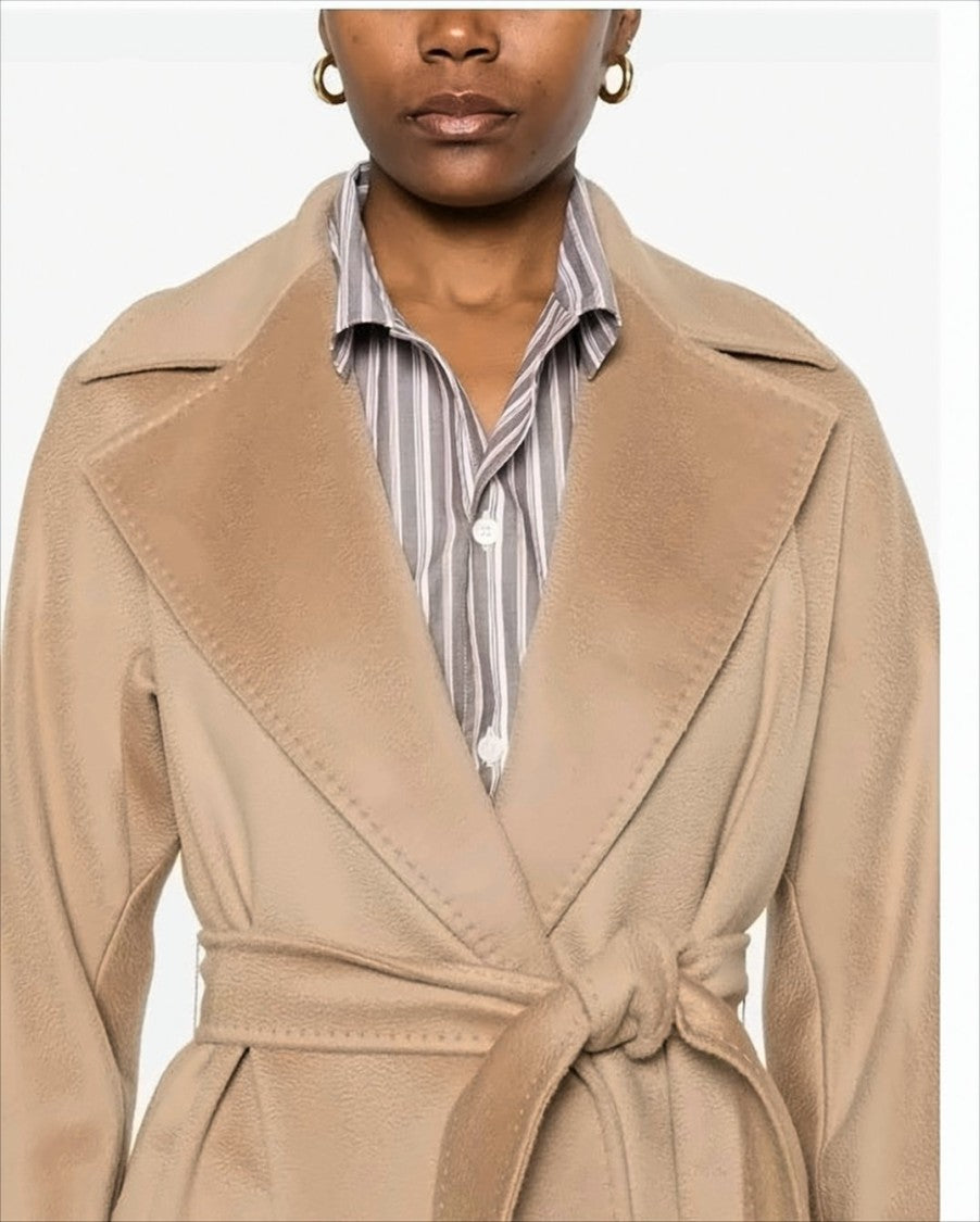 Max Mara Robe Silhouette Long Coat In Pure Wool Drap