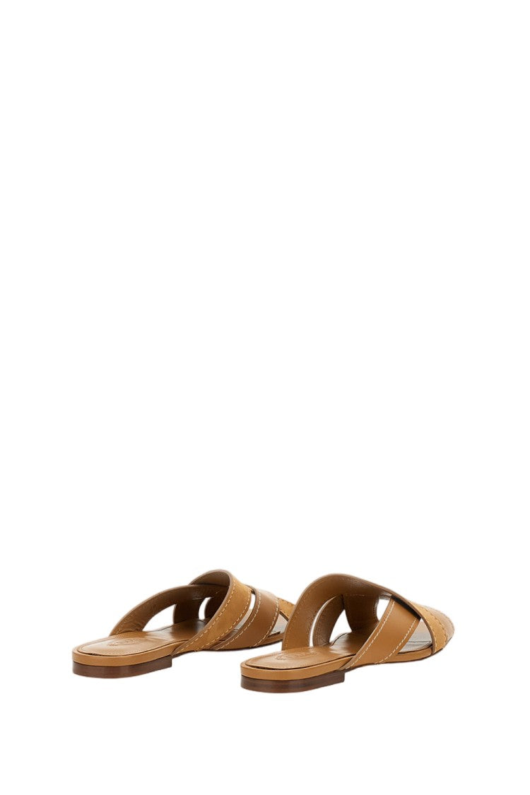 Tod's Crisscross Sandals In Smooth And Suede Calf Leather