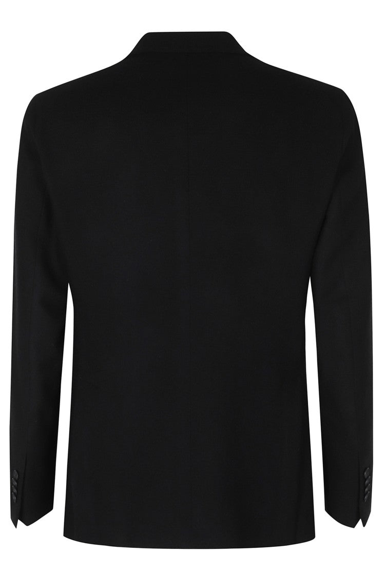 Tagliatore Blue Single-Breasted Silver Embellishment Wool-Blend Blazer