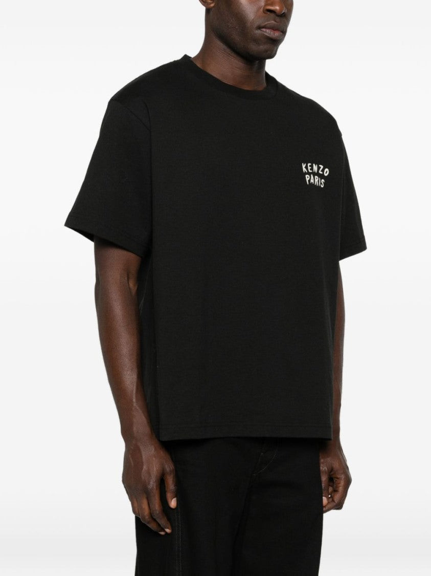 Kenzo Short-Sleeve Black Graphic Silk T-Shirt