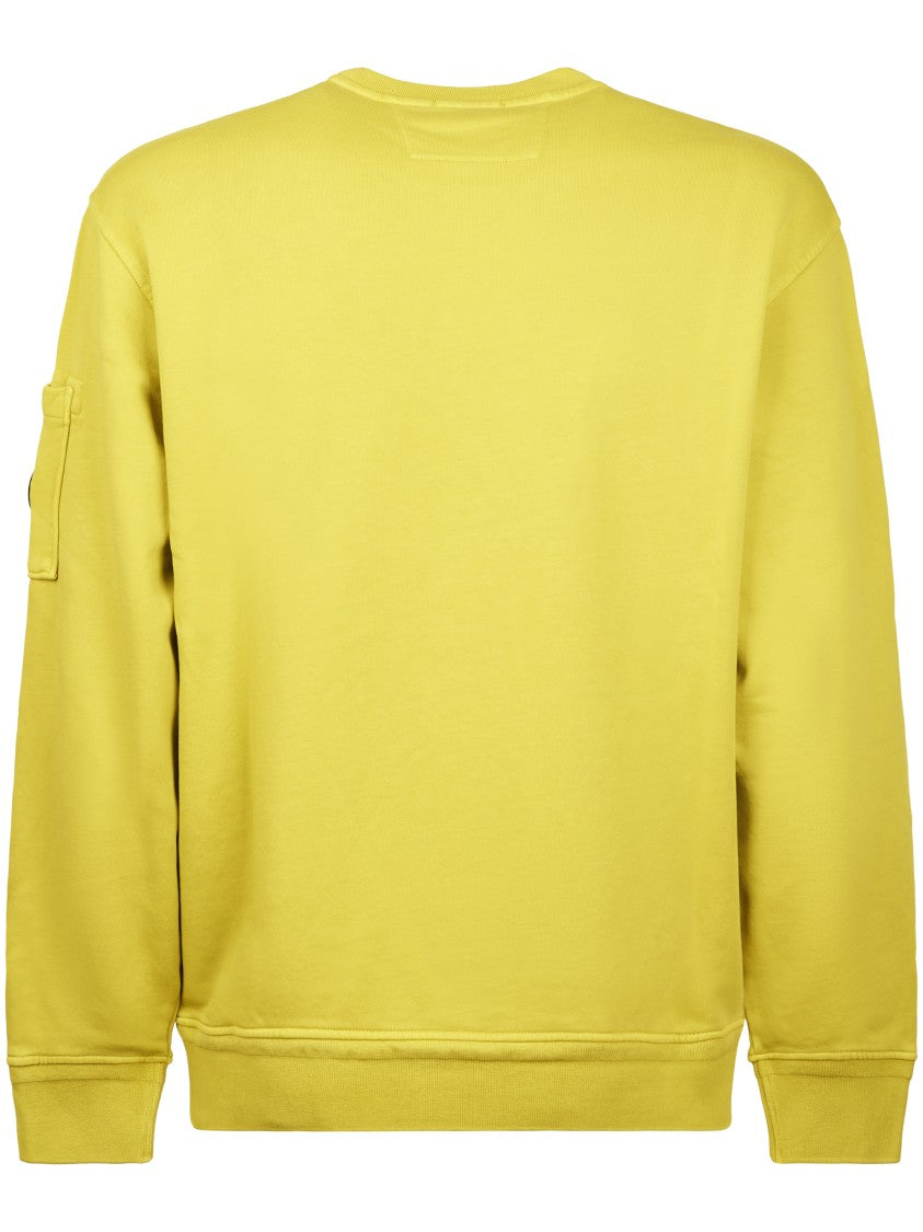 C.P. Company Cotton Diagonal Fleece Crewneck Sweatshirt With Lens Detail