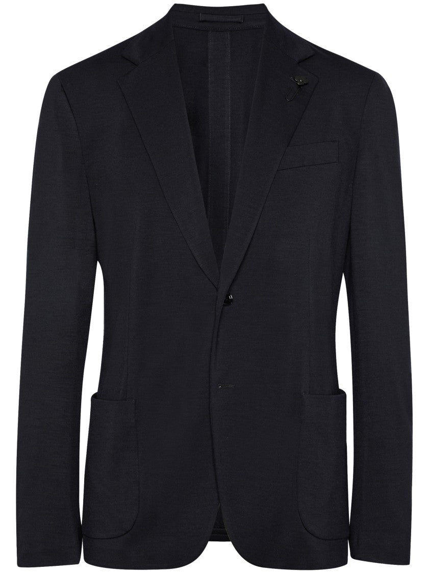 Lardini Black Easy Wear Drop Two-Piece Suit