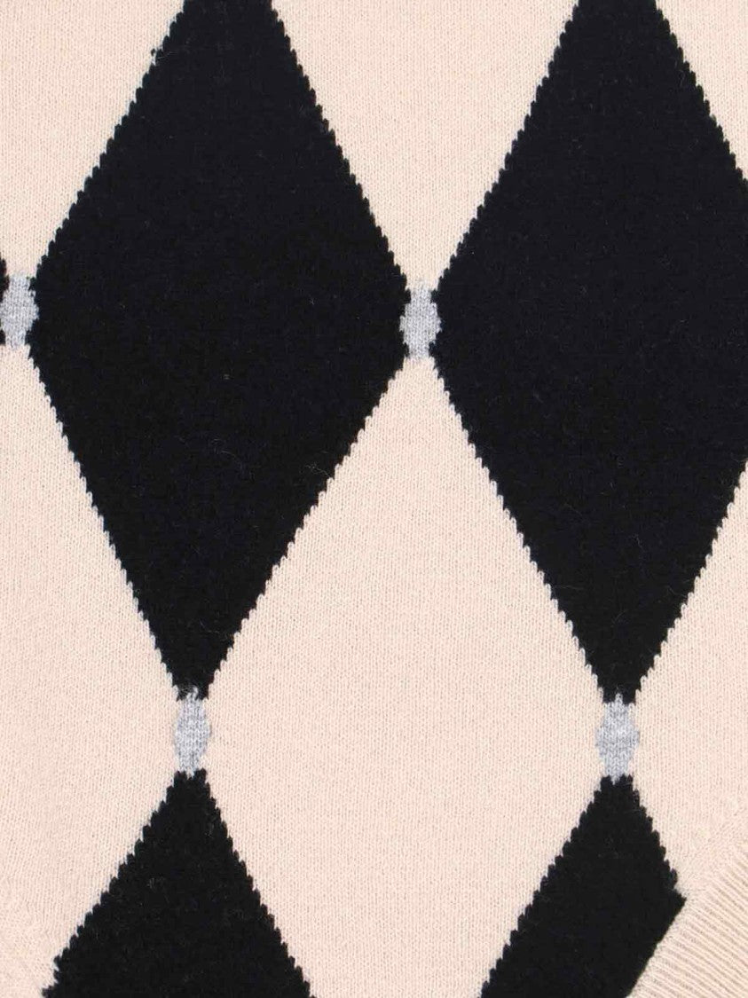 Ballantyne Cashmere Sweater, Beige, V-Neck, Long Sleeves