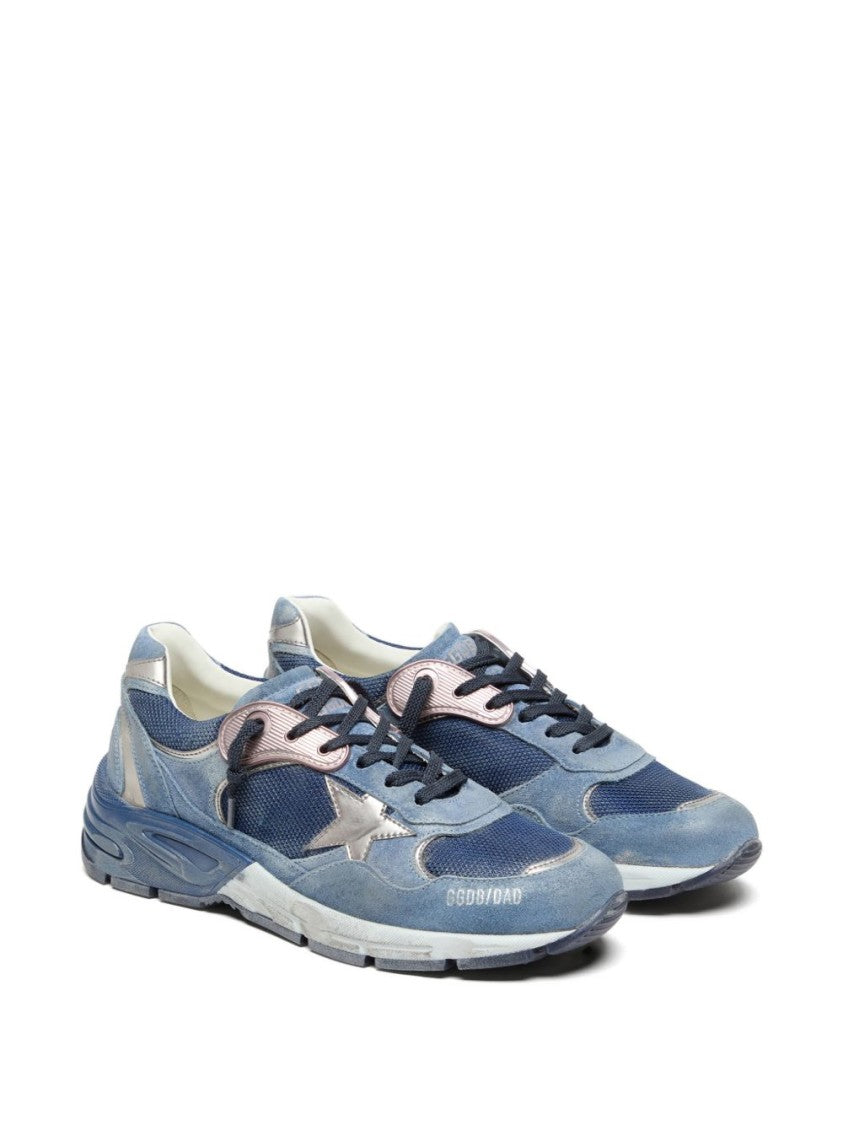 Golden Goose Textured Mesh Suede Metallic Silk Nylon Sneakers