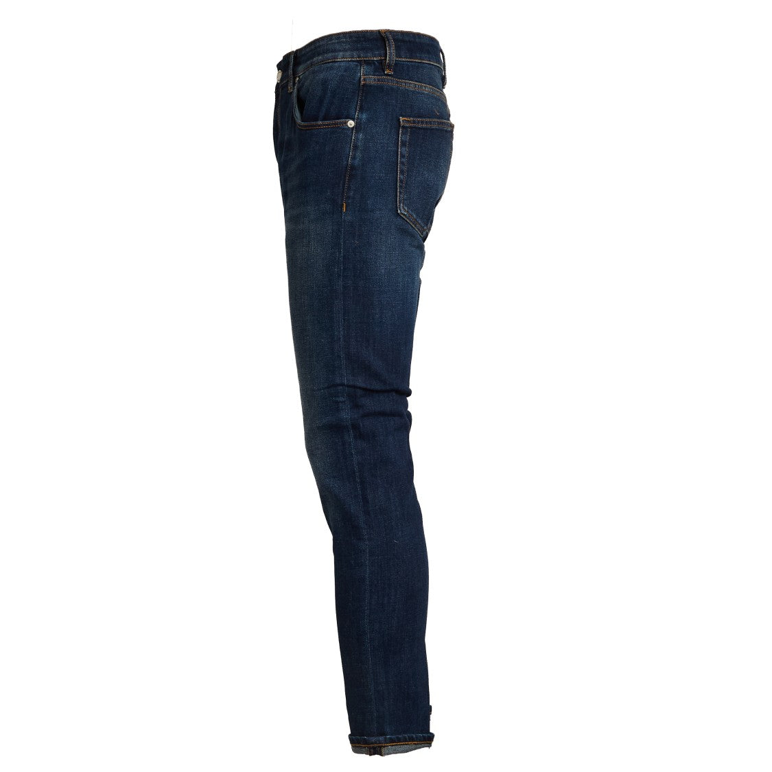 Pt Stretch Denim Jeans With Five-Pocket Design And Leather Patch