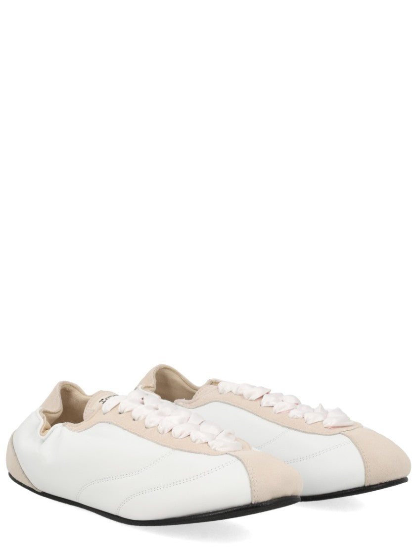 Repetto Tennis Smooth White Suede Accent Lambskin Sneakers
