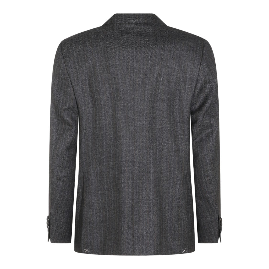Canali Tailored Grey Suit With Notched Lapel And Subtle Check Pattern