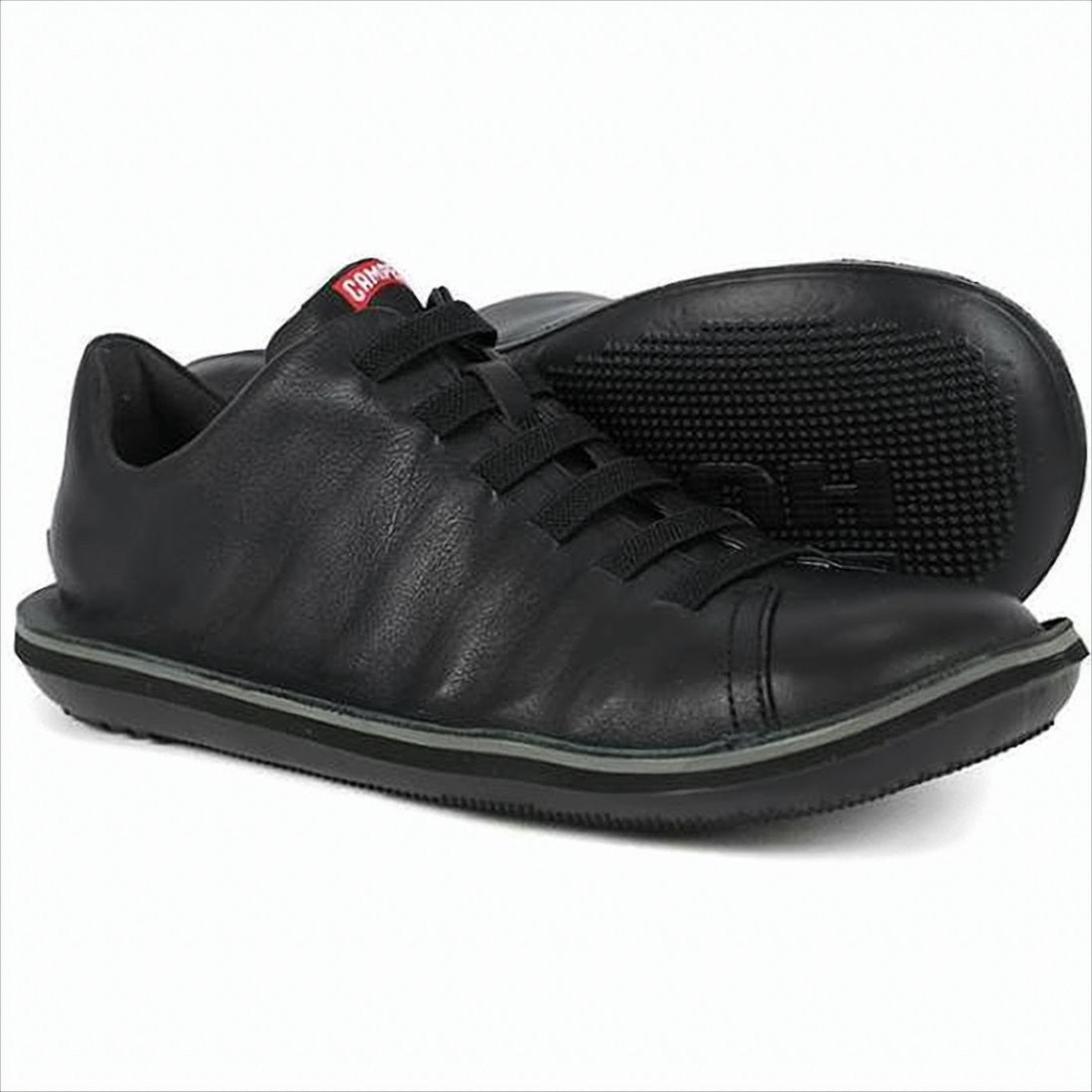 Camper Minimalist Black Leather Low-Top Sneakers