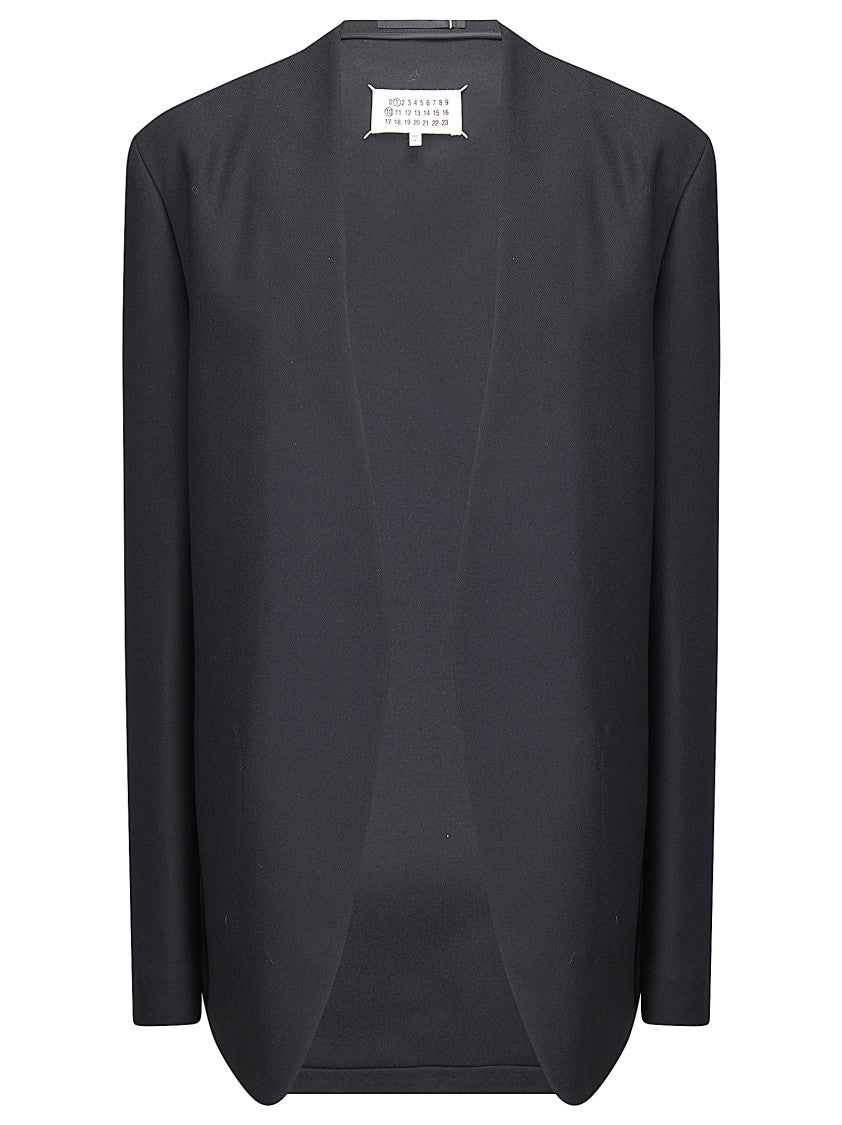 Maison Margiela Black Wool Jacket With Hidden Pockets