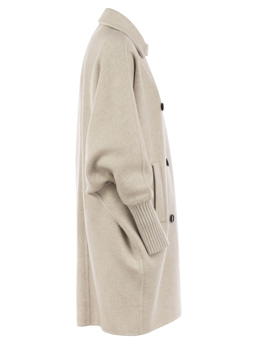 Brunello Cucinelli Double-Knit Coat With Geometric Silhouette