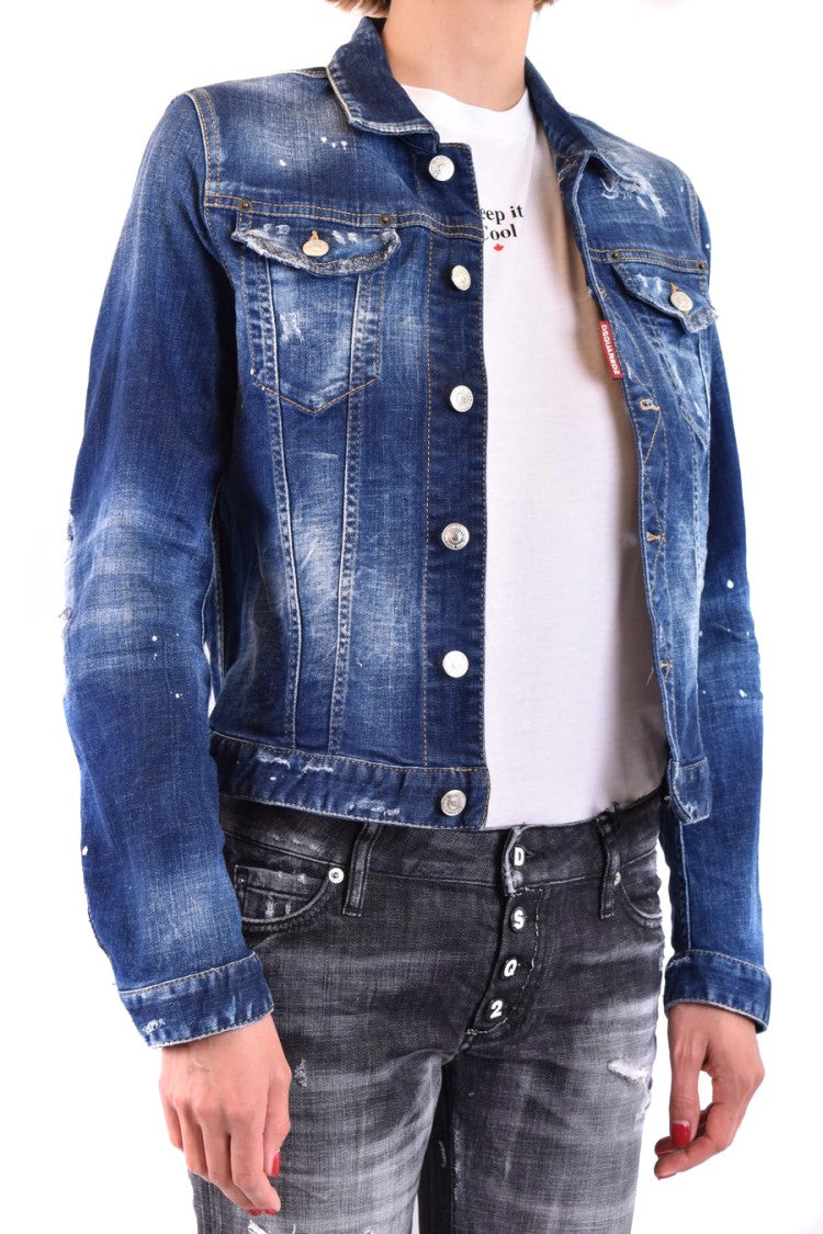 Dsquared2 Fitted Blue Denim Jacket Icon Design