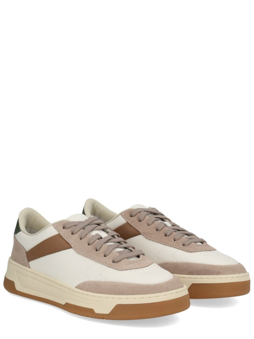 Boss Cream Cow Leather Baltimore Sneakers