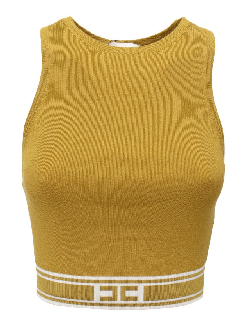 Elisabetta Franchi Cropped Ribbed Top