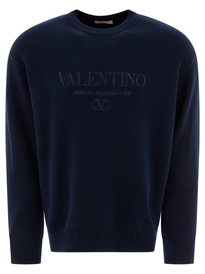 Valentino Deep Blue Wool Sweater