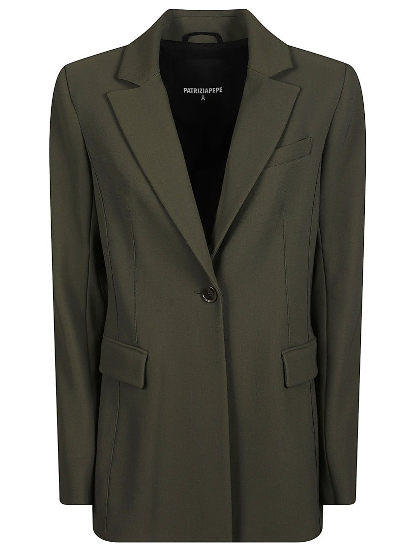 Patrizia Pepe Tailored Single-Breasted Blazer With Notch Lapel And Structured Shoulders