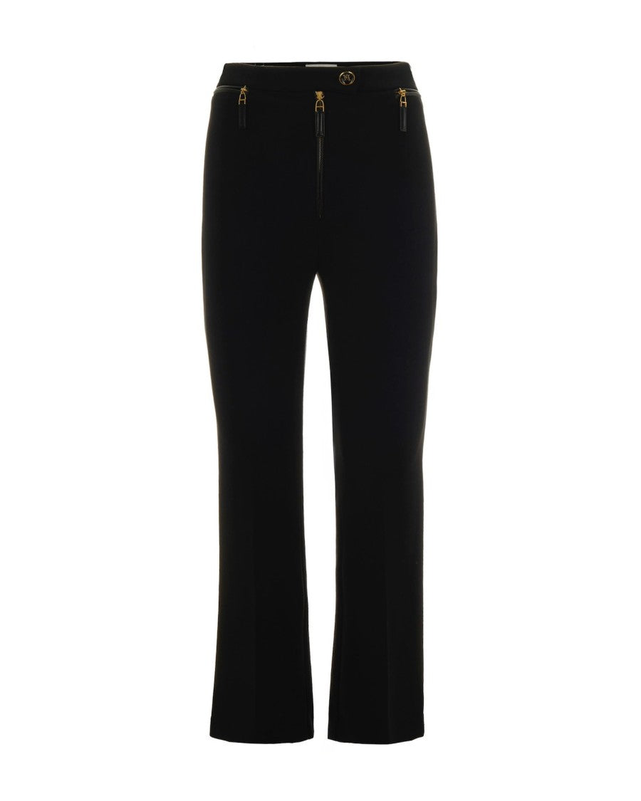 Elisabetta Franchi Black Double Crêpe Trousers