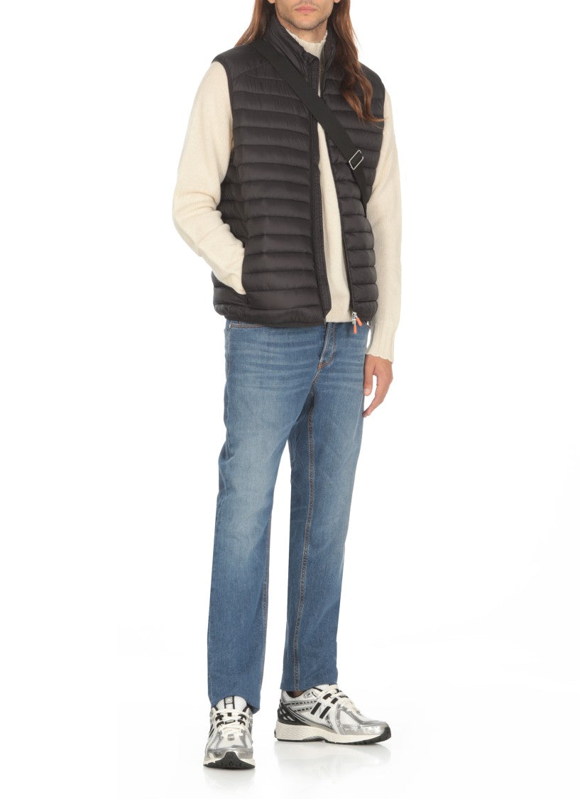 Save The Duck Black High-Neck Quilted Padded Outerwear Vest