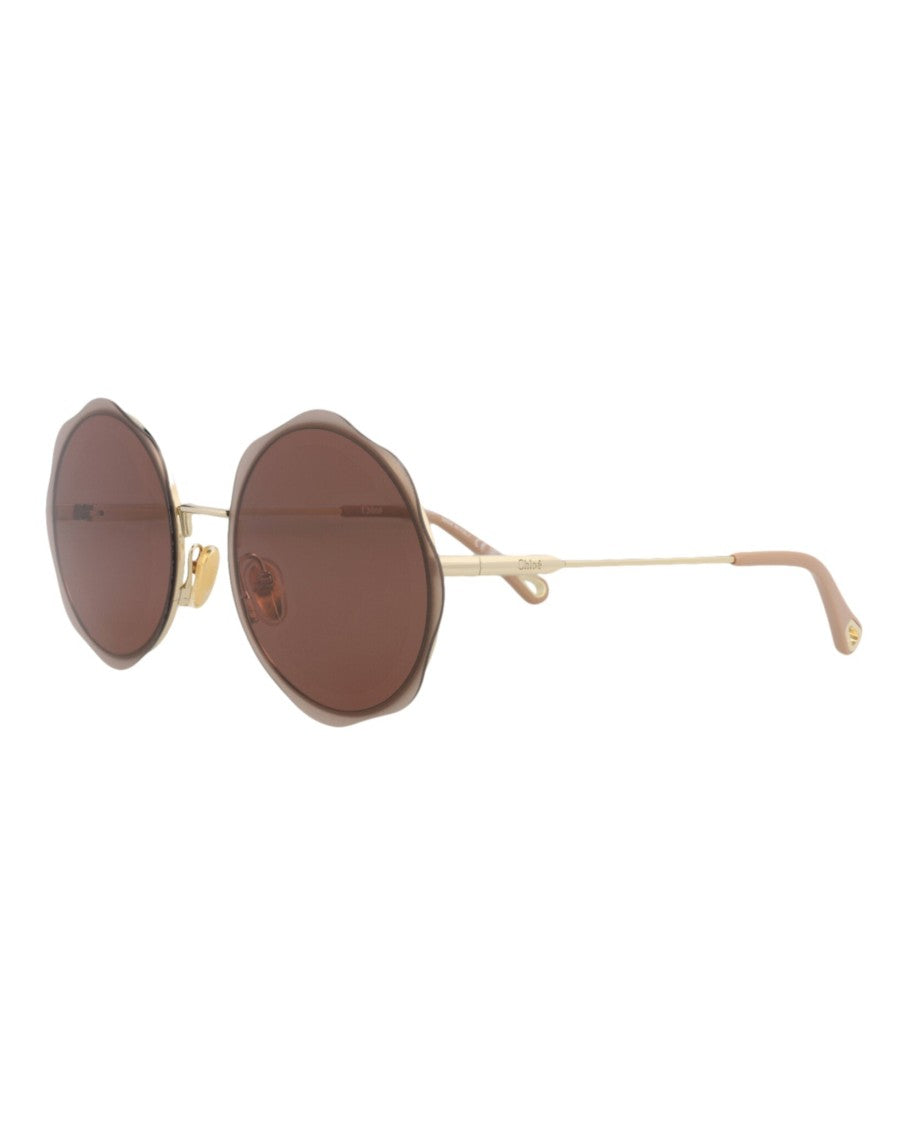 Chloé Round-Frame Metal Sunglasses