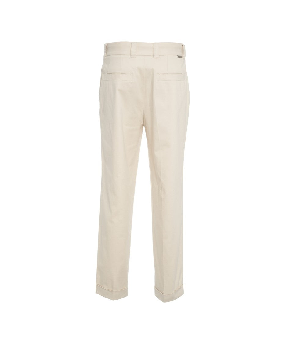 Paolo Pecora Straight-Leg Chino Pants With Turned-Up Hem And Minimalist Design