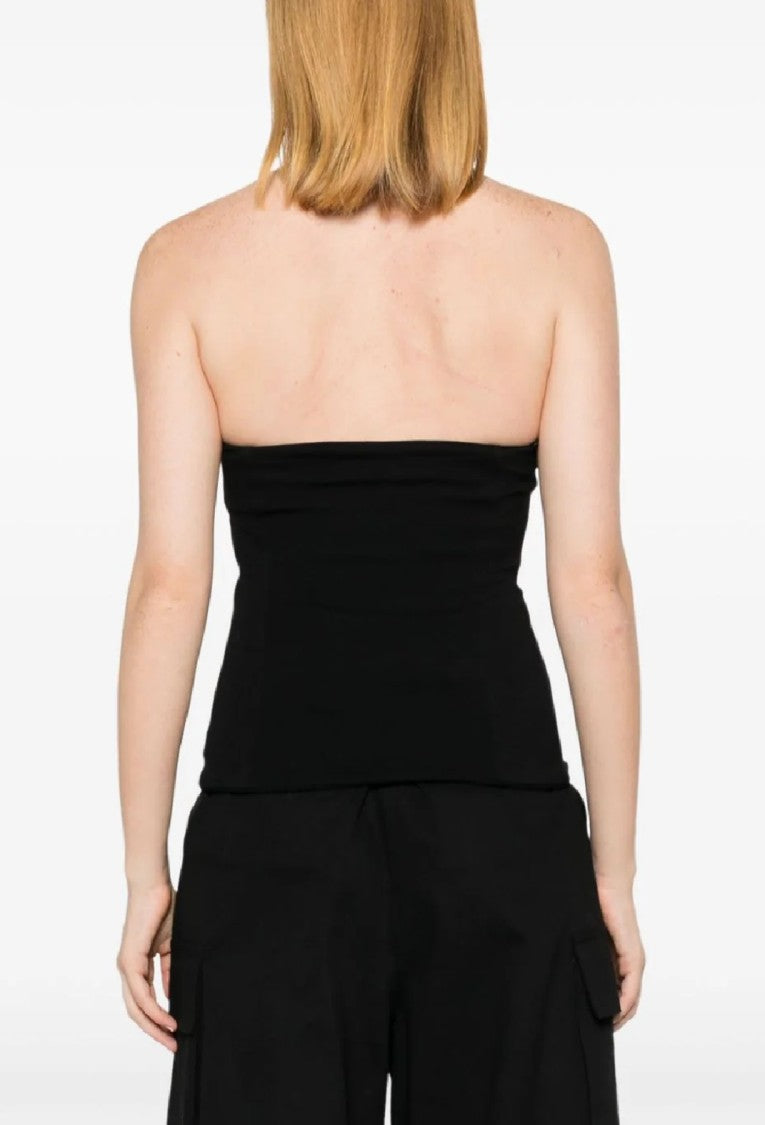 The Attico Strapless Black Top