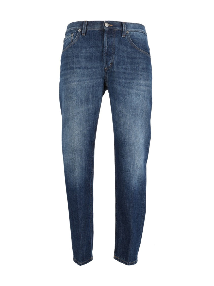 Dondup Medium Blue Denim Jeans With Classic Five-Pocket Design